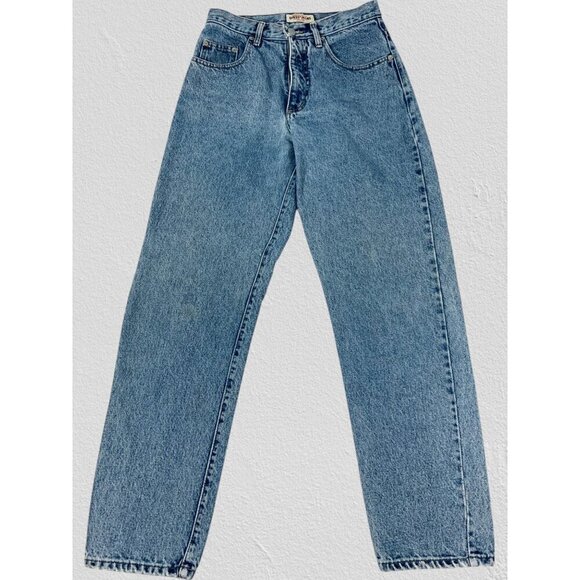 Vintage Guess Ladies Blue Denim High Waisted Jeans Size 26 Classic Fit Logo - Picture 10 of 10